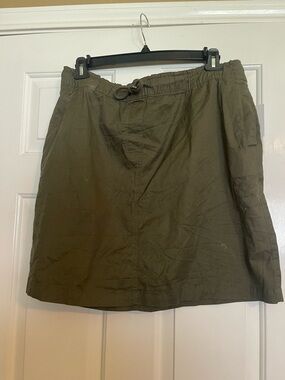 croft & barrow Olive A-Line Drawstring Skirt